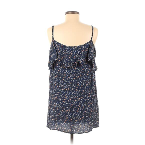 Forever 21 Boho Casual Dress Mini Sleeveless Frills Ruffles Floral Size Medium - Picture 2 of 9